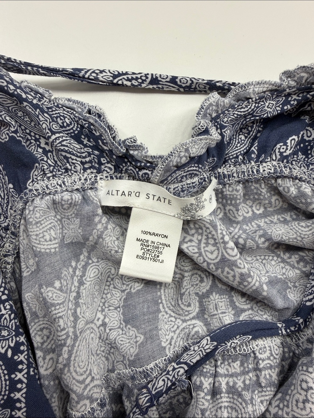 Altar’d State Blue Paisley Ruffle Sundress - Picture 2 of 2
